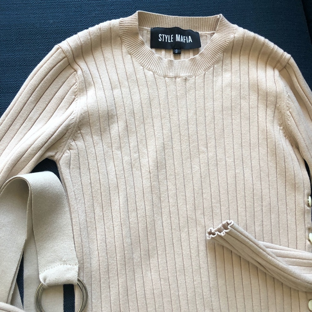 Style Mafia Ribbed Sweater Bodycon Knit Dress S - Picture 5 of 8